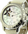 Star Sea Open in Steel on White Galuchat Strap with MOP Dial