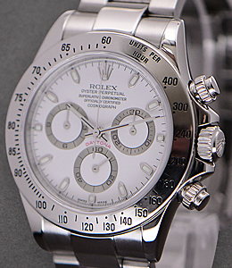 Daytona Stainless Steel with Non- Engraved Bezel on Steel Oysterlock Bracelet - White Dial