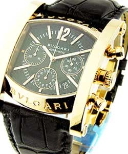 Bvlgari Assioma Chronograph in Rose Gold on Black Leather Strap with Black Dial