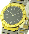 Bvlgari-Bvlgari 30mm in Yellow Gold on 2-Tone Bracelet with Black and White Marker Dial