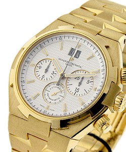 Overseas Chronograph - New Style Yellow Gold on Bracelet with Silver Dial