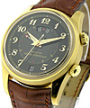  Traveler II - Alarm & GMT Watch Yellow Gold on Strap  with BLACK DIAL