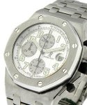Royal Oak Offshore Chronograph in Stainless Steel on Stainless Steel Bracelet with White Dial