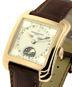 Toledo Calendar with Moon Phase Rose Gold on Strap with Silver Dial