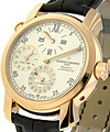 Malte Dual Time Regulator  Rose Gold on Strap with Silver Dial