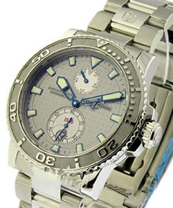 Maxi Marine Diver Chronometer in Steel on Steel Bracelet with Grey Dial