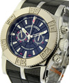 Easy Diver Chronograph White Gold on Rubber Strap with Black Dial