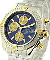 Chronomat Evolution 2 Tone on Bracelet with Blue Dial Stick Markers