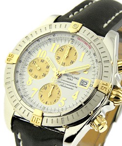 Chronomat Evolution with Tang Buckle 2 Tone on Strap with Silver Dial 