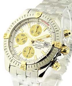 Chronomat Evolution 43mm in Steel and Yellow Gold on Steel Bracelet with Silver Dial