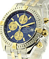 Chronomat Evolution 2 Tone on Bracelet with Blue Dial Stick Markers