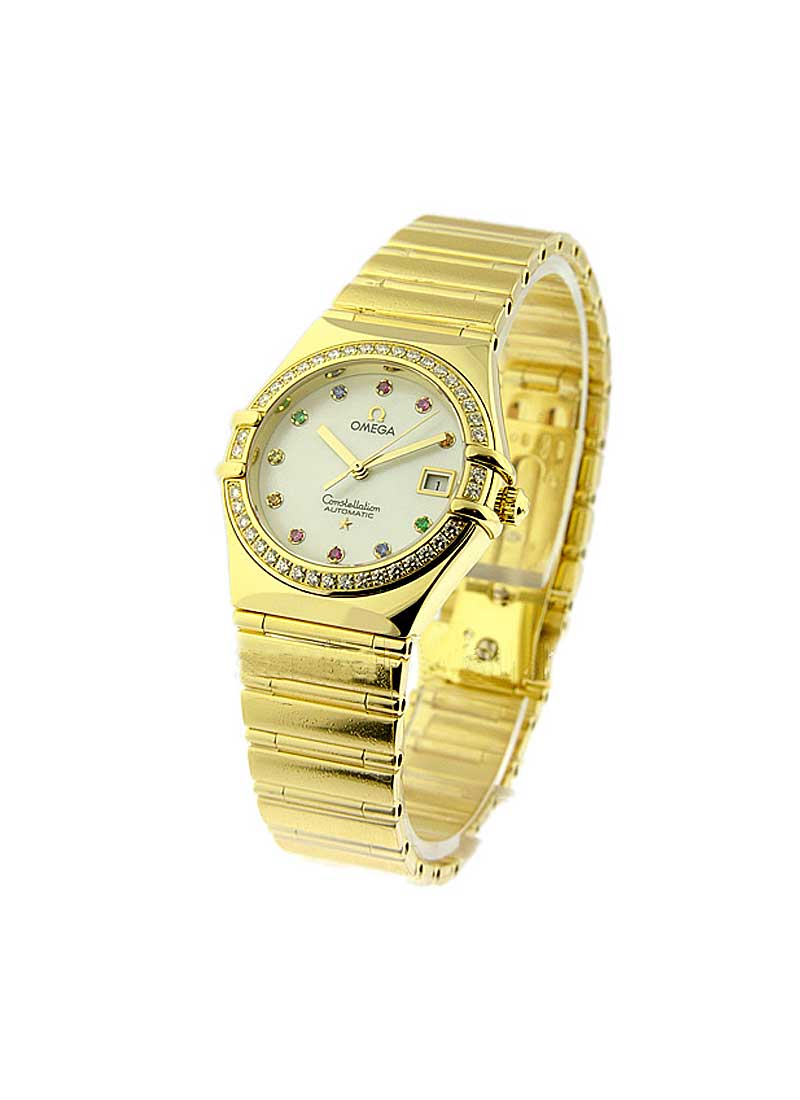 Omega Constellation Iris My Choice 27.5mm in Yellow Gold with Diamonds Bezel