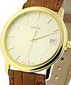 De Ville Prestige34mm Yellow Gold on Strap 