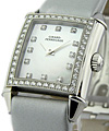 Lady's Vintage 1945 with Diamond Bezel Steel on Strap with MOP Diamond Dial
