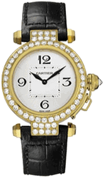 32mm Pasha 18KT Yellow Gold - Diamond Bezel and Lugs 