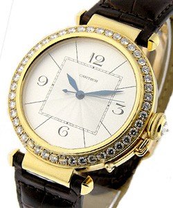 Pasha 42mm - Diamond Bezel  Yellow Gold on Strap 