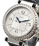Pasha 42 in White Gold with Diamond Bezel On Black Alligator Leather Strap with Silver Dial