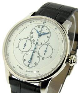 Chrono Monopoussoir in White Gold - Limited to just 88pcs on Black Alligator Leather with Ivory Enamel Dial