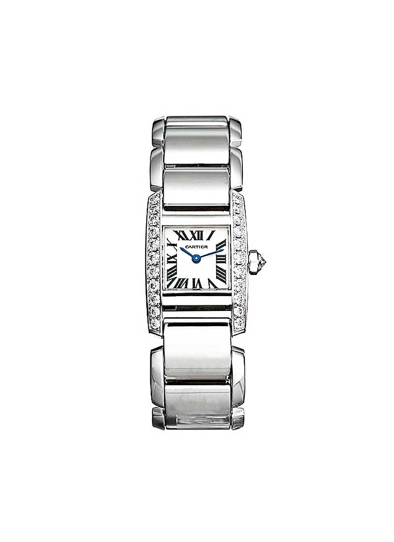 Cartier Tankissime in White Gold with Partial Diamond Bezel