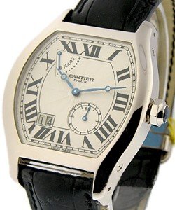 Tortue XL - 8 Day Power Reserve in White Gold on Black Crocodile Leather Strap with White Dial