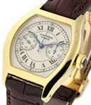 Tortue Chronograph in Yellow Gold on Brown Crocodile Leather Strap with Silver Dial