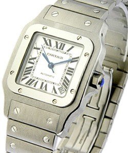 Santos XL Size 32mm in Steel on Steel Bracelet with Silver Dial