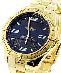 Aerospace Yellow Gold Solid 18KT YG on Bracelet - Blue Dial