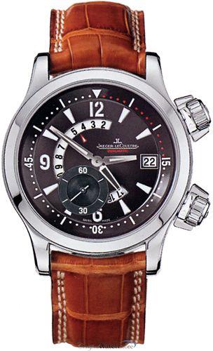 Master Compressor Dualmatic in White Gold on Brown Crocodile Leather Strap with Grey Dial