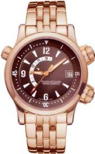 Master Compressor Memovox in Rose Gold  on Rose Gold Bracelet with Brown Dial