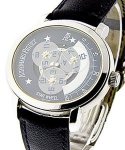 Millenary Star Wheel 37mm Automatic in Steel on Black Leather Strap with Blue Dial
