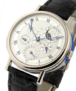  Classique Perpetual Calendar  White Gold with Silver Dial on Strap