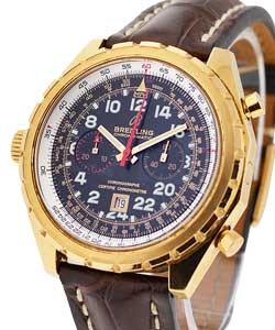 Navitimer Chrono-Matic 24H in Rose Gold on Brown Alligator Leather Strap with Black Dial - Limited to 250 Pieces