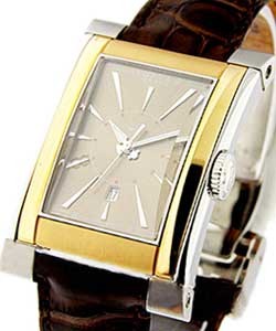 No.7 2-Tone in Steel ad Yellow Gold Bezel on Brown Leather Strap with Brown Dial 
