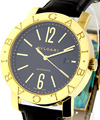 Bvlgari-Bvlgari 42mm Watch Yellow Gold on Strap with Black Dial
