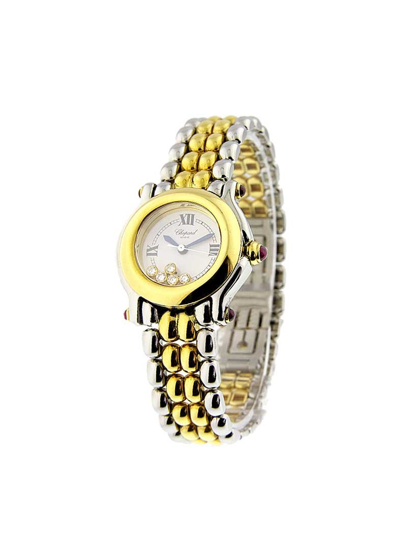 Chopard Happy Sport Round Small Size in Steel with Yellow Gold Bezel