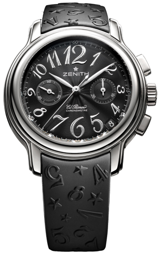 Chronomaster Star  Steel on Rubber Strap with Black Dial 