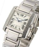 Tank Francaise White Gold - Large Size 2 Row Diamond Case - Mint Condition