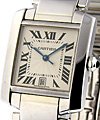 Tank Francaise - Large Size  White Gold on Bracelet