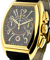 Conquistador Chronograph in Yellow Gold On Black Rubber Strap with Black Dial 