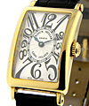 Long Island Lady's in Yellow Gold  on Black Leather Strap with White Dial 