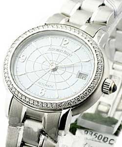 Lady's Millenary in White Gold with Diamond Bezel on White Gold Bracelet with Silver Dial