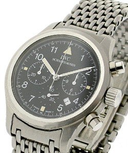 Flieger Chronograph in Steel On Steel Bracelet with Black Dial