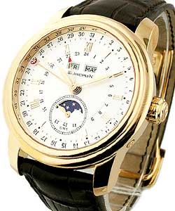 Leman Triple Date Moon Rose Gold on Strap with White Dial