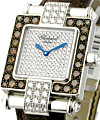Square Imperiale with Black Diamond Bezel White Gold with Diamond Case & Pave Diamond Dial