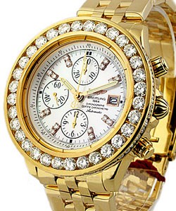Chronomat Evolution in Rose Gold with Diamond Bezel  On Bracelet with Silver Dial 