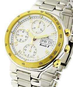 Formula S in Stainless Steel with Yellow Gold Bezel on Steel Bracelet with White Dial