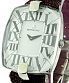Doppia in Stainless Steel on Lavender Leather Strap with White Roman Dial