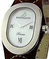 Serena in Steel on Black Leather Strap with MOP Dial
