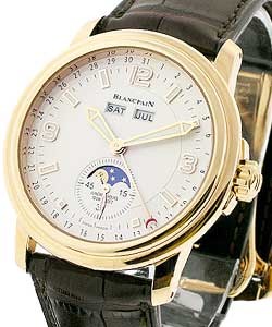 Leman Moonphase & Complete Calendar Rose Gold on Strap with White Dial