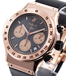 Super B - Chronograph 18KT Rose Gold with Black Dial on Strap 